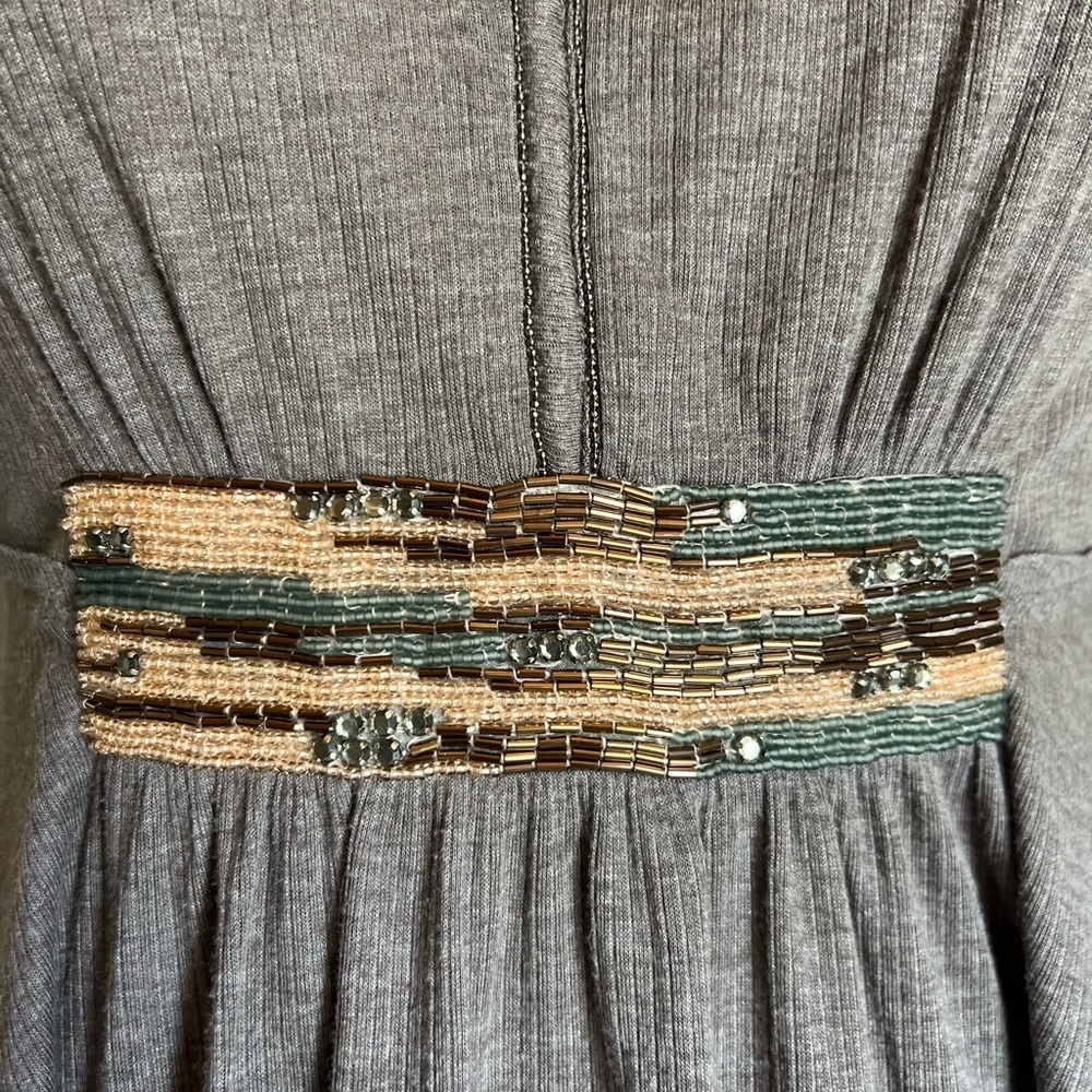 Anthropologie Deletta ribbed top with stunning beaded detail at waist small - Picture 2 of 9